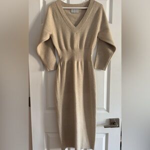 Modern Citizen NEW sweater dress beige V neck or/off the shoulder size S